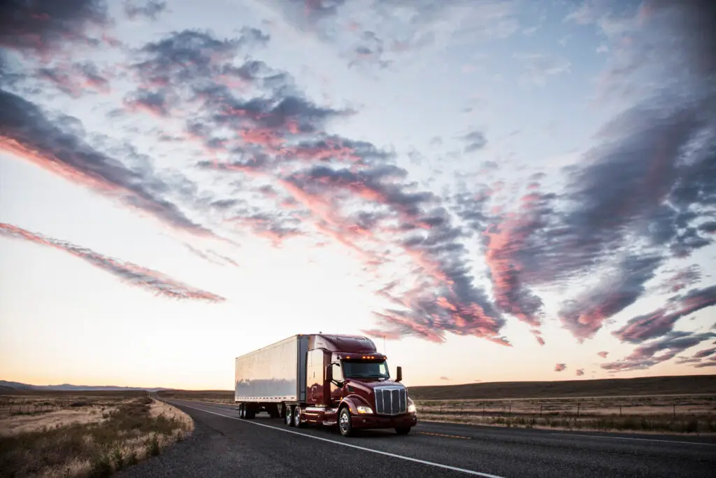 American truck on road