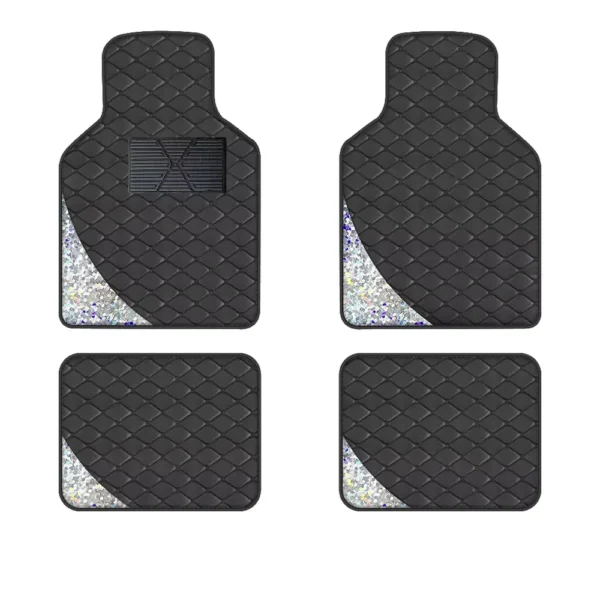 4pcs Laser Leather Luxury Floor Mats Suitable For All Driving Vehicles Off-Road Vehicles And Trucks Equipped With All-Weather Wa