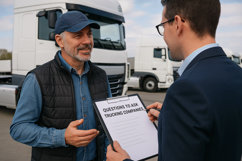 questions to ask trucking companies