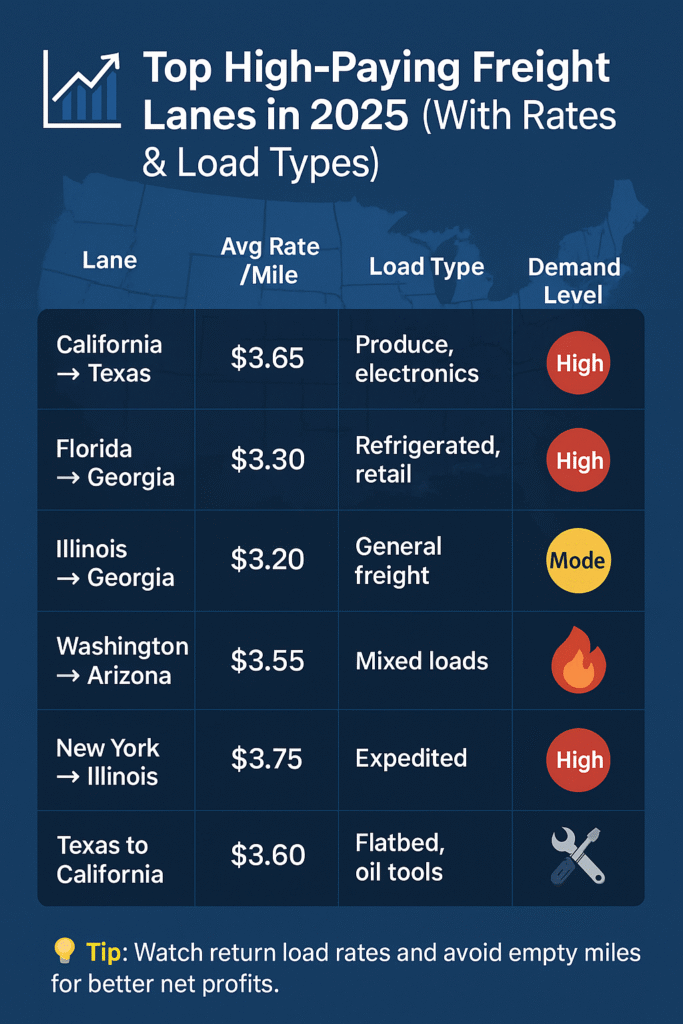 Top High-Paying Freight Lanes in 2025