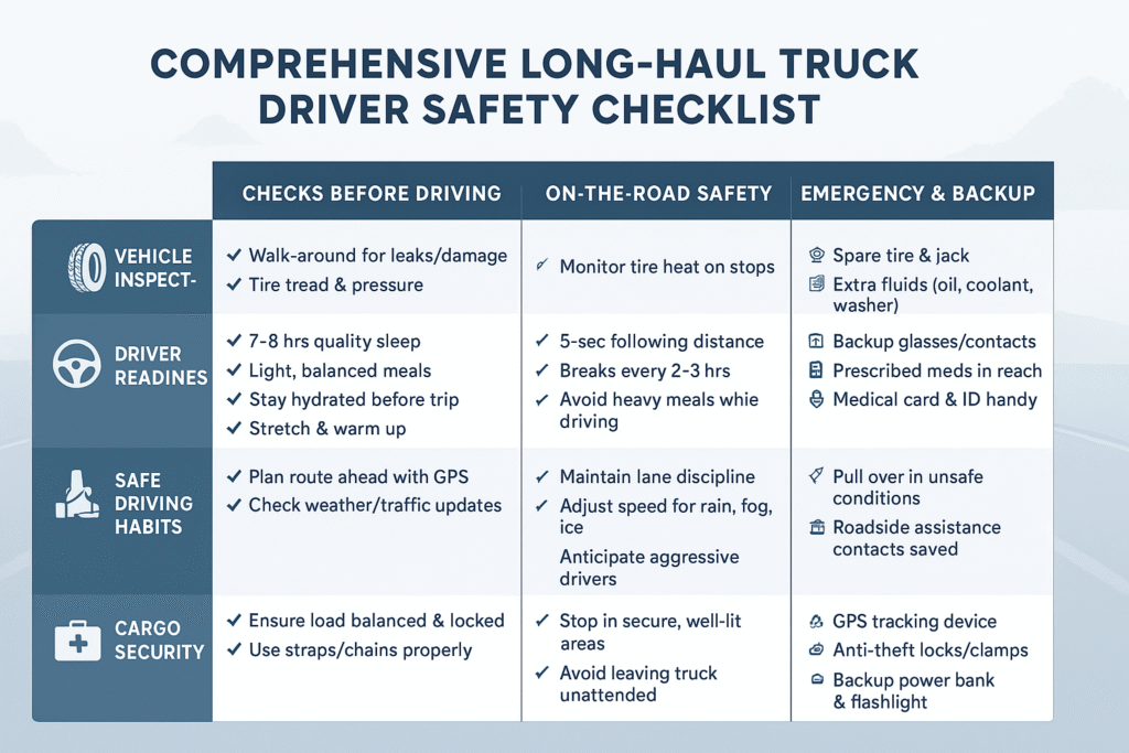Truck Driver Safety Checklist